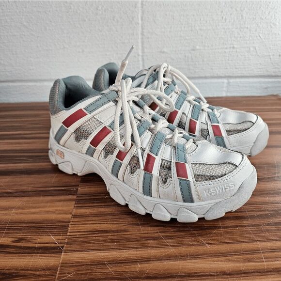 K-Swiss Women's ST429 low Sneaker white/Abyss/Coral Blush size 6.5 Shoes - Picture 1 of 7